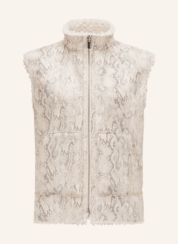 MILESTONE Weste MSBLAKELY zum Wenden mit Kunstfell BEIGE / GRAU