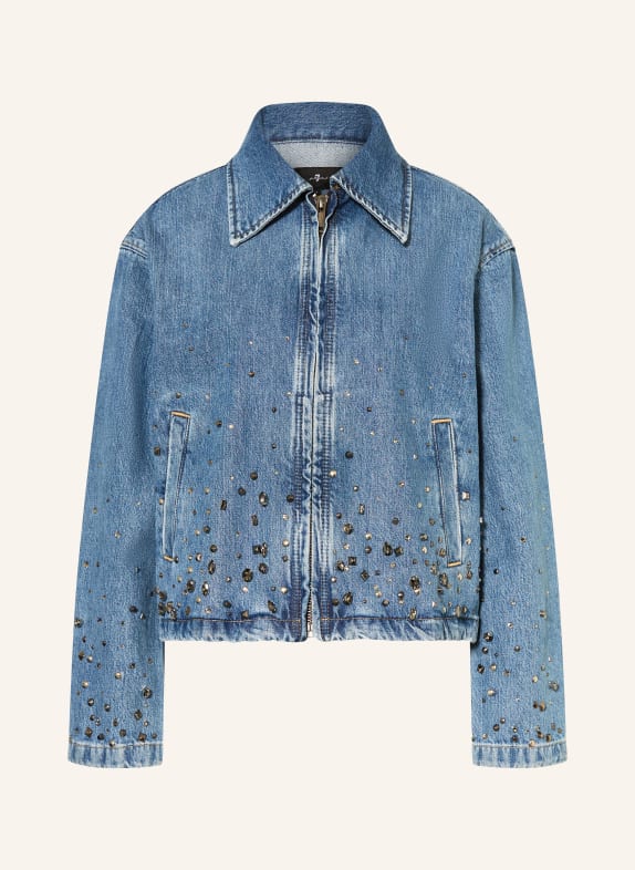 7 for all mankind Jeansjacke mit Nieten und Schmucksteinen BLAU