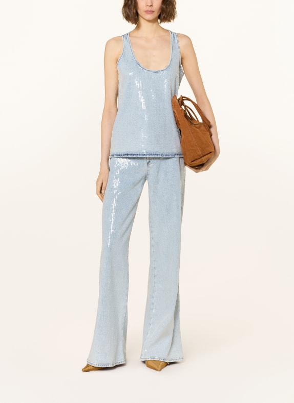 7 for all mankind Wide Leg Jeans LOTTA met pailletten 1ZX Shimmer