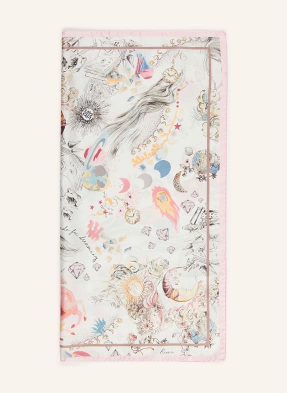 RIANI silk scarf WHITE / PINK / BLACK