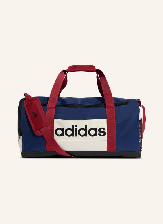adidas Sportovní taška ESSENTIALS LINEAR MEDIUM TMAVĚ MODRÁ / KRÉMOVÁ / ČERVENÁ