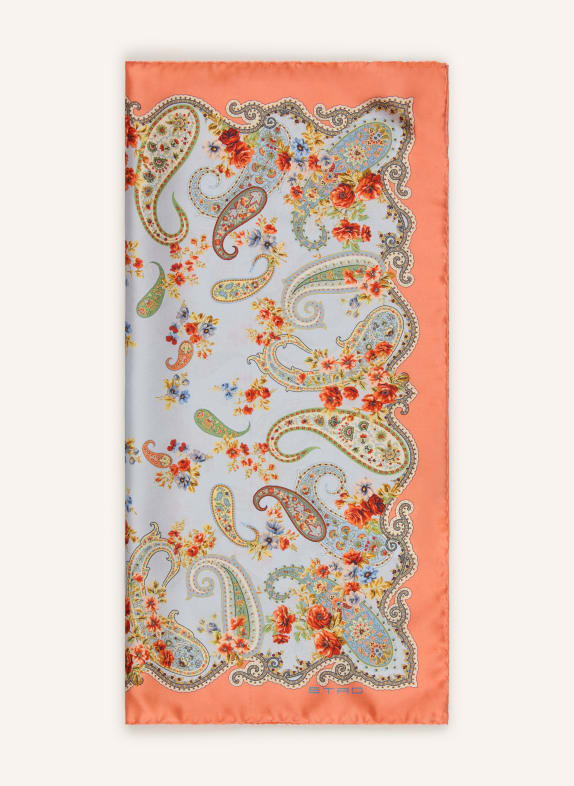 ETRO Seidentuch RIGOLETTO BLAUGRAU / HELLORANGE / HELLGRÜN