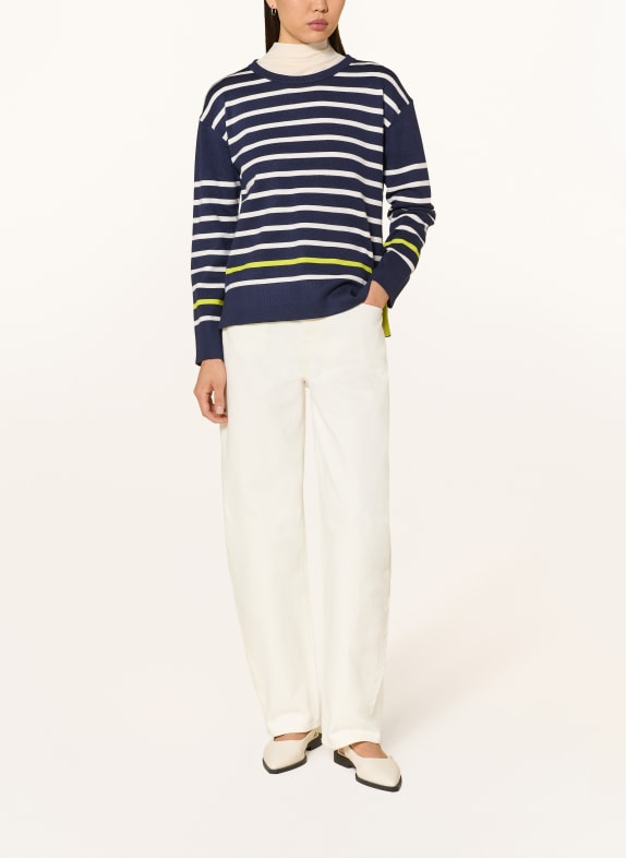 CARTOON Pullover DUNKELBLAU / NEONGELB / WEISS