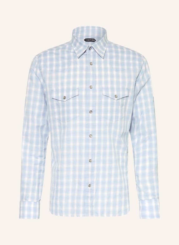 TOM FORD Hemd Regular Fit HELLBLAU / WEISS