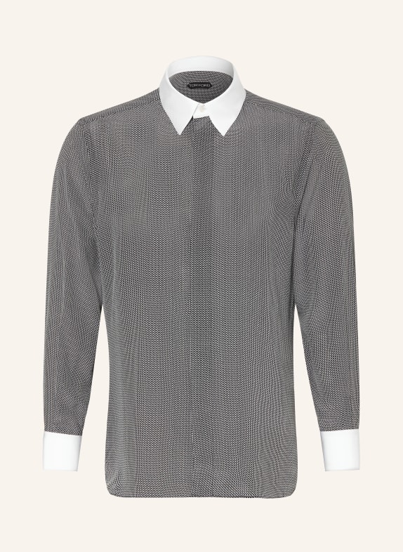 TOM FORD Silk shirt, regular fit BLACK / ECRU