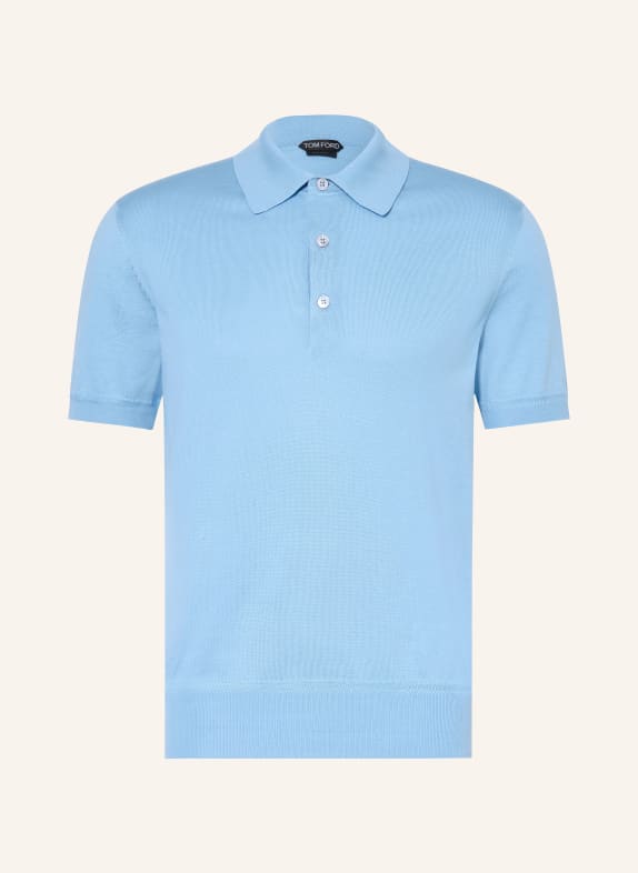 TOM FORD Strick-Poloshirt HELLBLAU