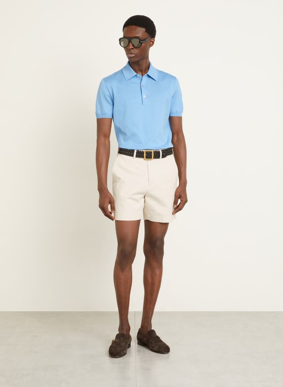 TOM FORD Gebreid poloshirt LICHTBLAUW