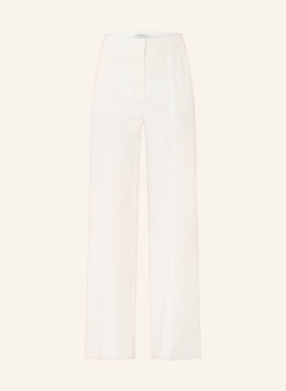 Max Mara Spodnie z materiału typu marle DENTICE BIAŁY