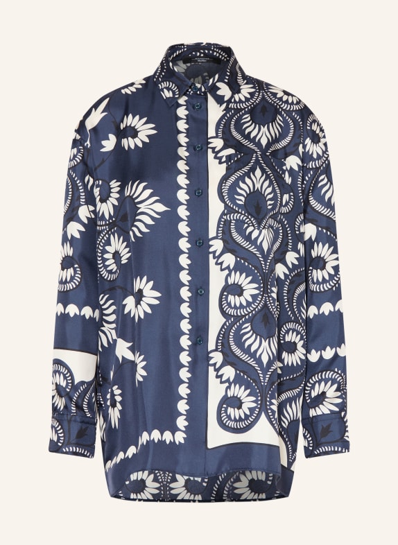 WEEKEND Max Mara Hemdbluse LASTRA aus Seide DUNKELBLAU / WEISS / SCHWARZ