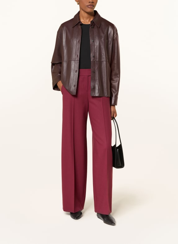 WEEKEND Max Mara Leather jacket SCATOLA DARK BROWN