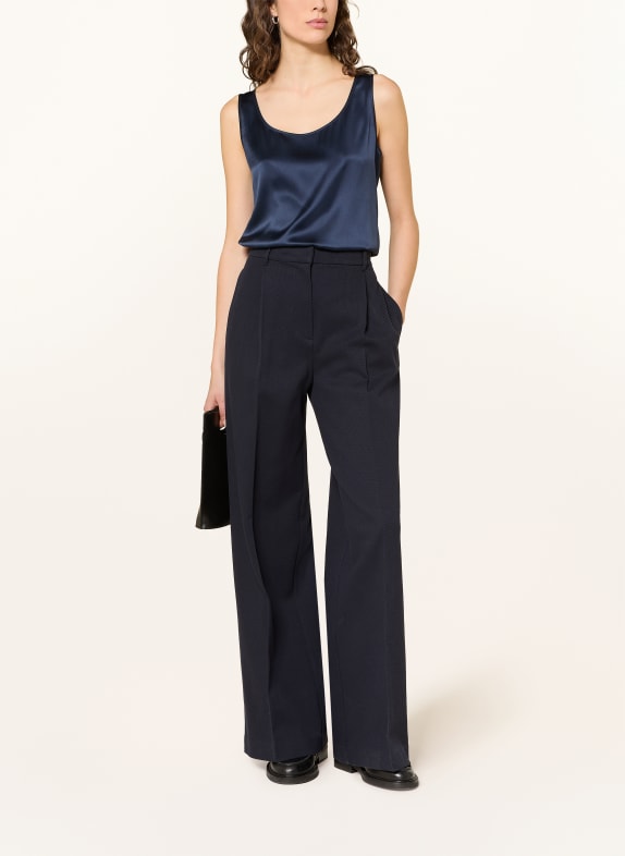 MM by Max Mara Silk top MMLPAN DARK BLUE