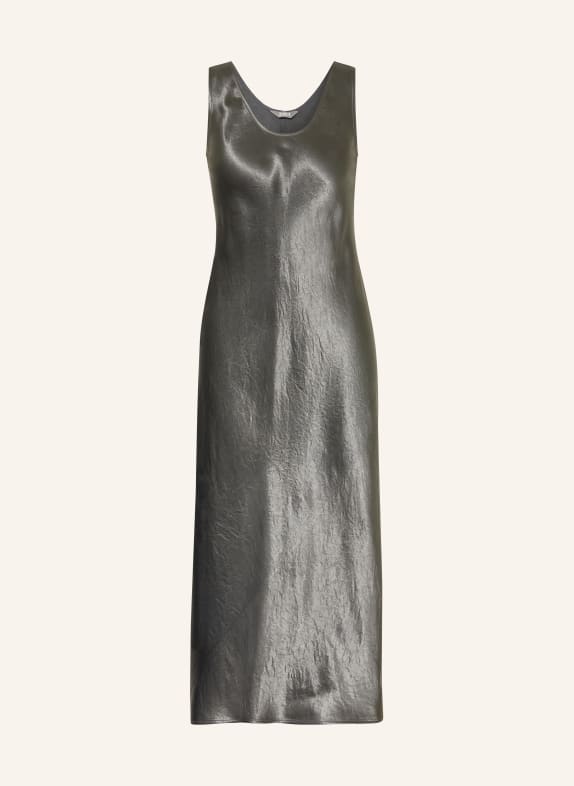MM by Max Mara Satinové šaty TALETE TMAVĚ ŠEDÁ