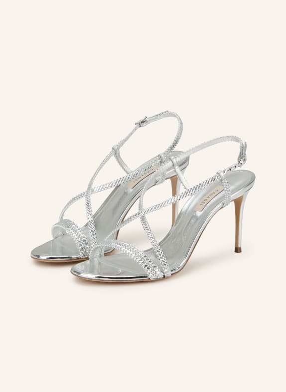 CASADEI Sandały JOSEPHINE JULIA z kamieniami ozdobnymi SREBRNY