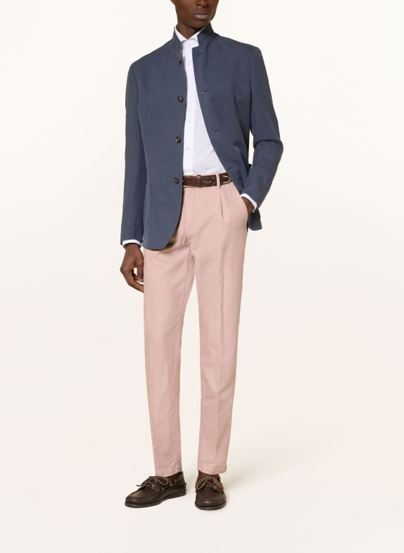 eleventy Chino extra slim fit met linnen VIEUX ROSE