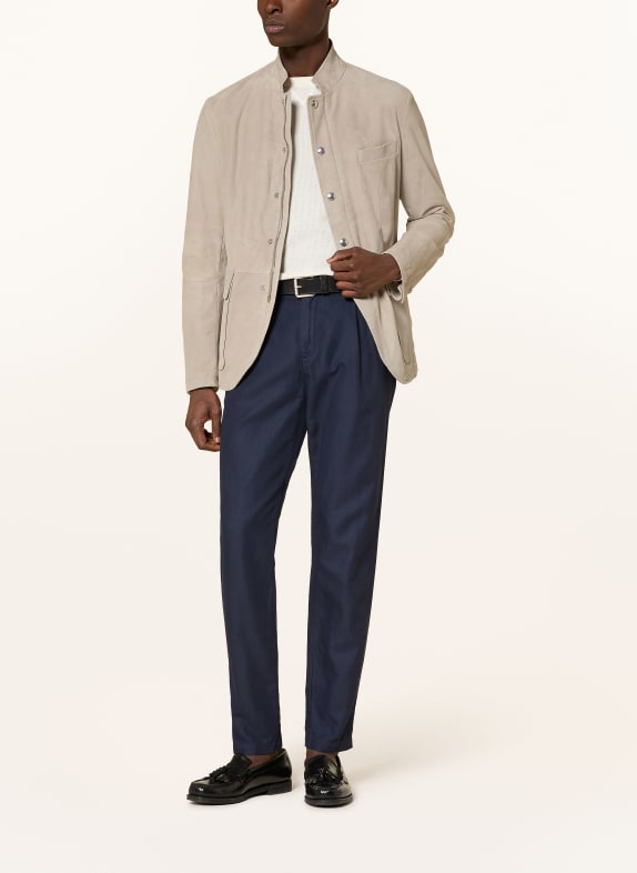 eleventy leren jas BEIGE