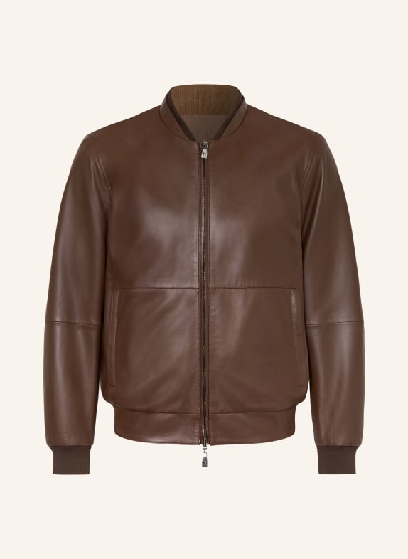 CORNELIANI Lederblouson zum Wenden DUNKELBRAUN