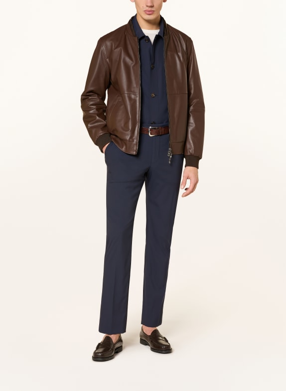 CORNELIANI Omkeerbaar leren jack MARRON FONCÉ