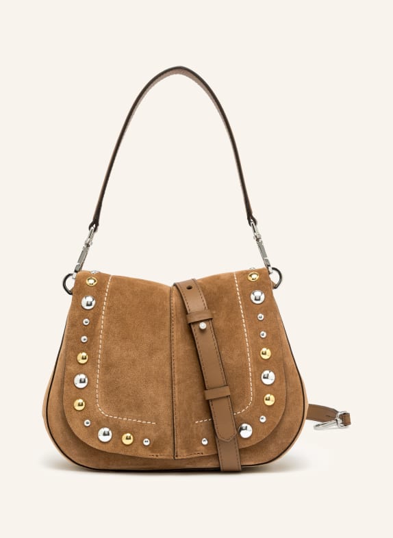 GIANNI CHIARINI Schultertasche HELENA mit Nieten CAMEL