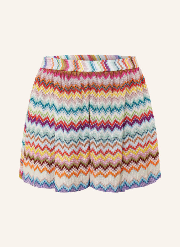 MISSONI Strickshorts mit Glitzergarn ECRU / ROT / HELLBLAU