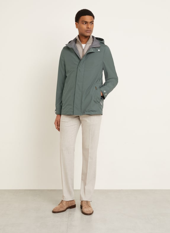 MOORER Parka mit abnehmbarer Kapuze GRÜN