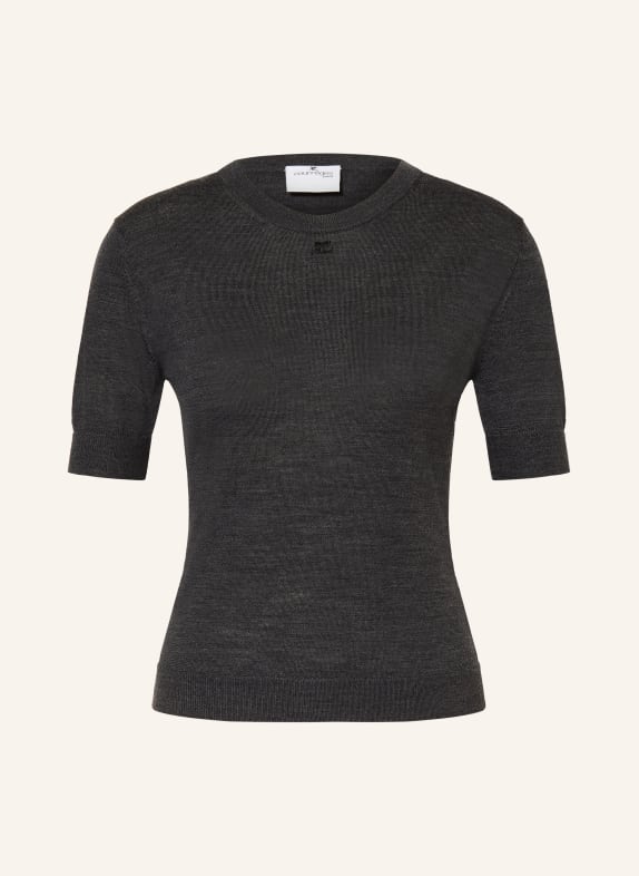 Courrèges Strickshirt aus Merinowolle DUNKELGRAU