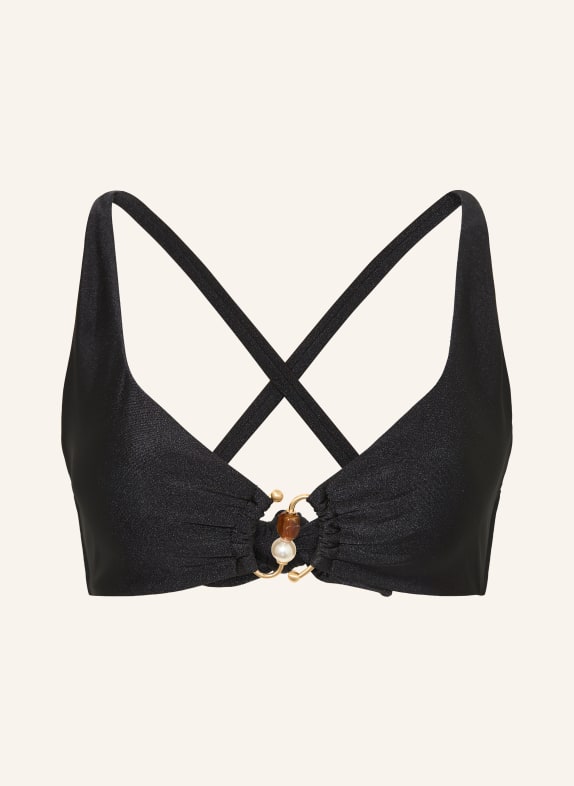SEAFOLLY Bralette-Bikini-Top PALERMO mit Schmuckperlen SCHWARZ
