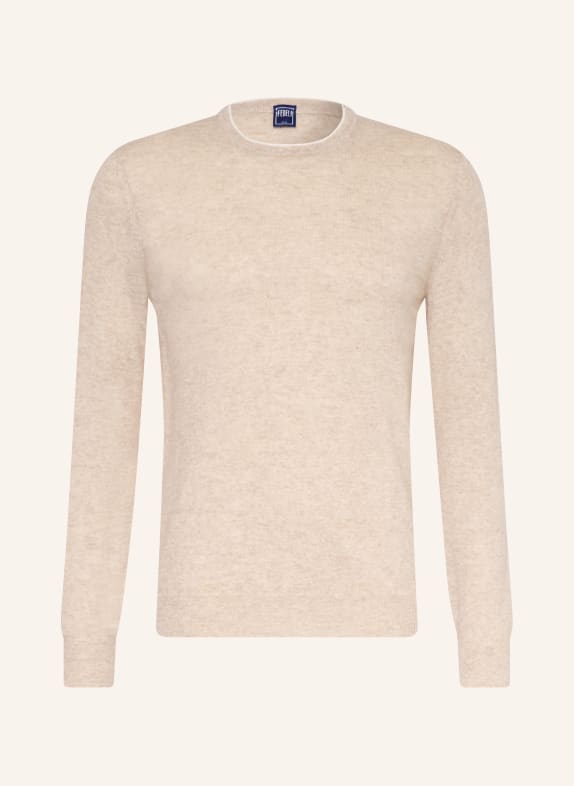 FEDELI Cashmere-Pullover mit Leinen BEIGE
