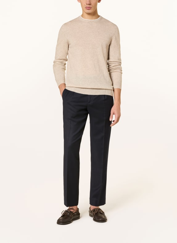 FEDELI Cashmere-Pullover mit Leinen BEIGE