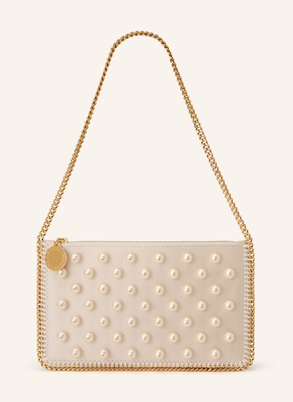 STELLA McCARTNEY Schultertasche FALABELLA mit Schmuckperlen CREME / GOLD