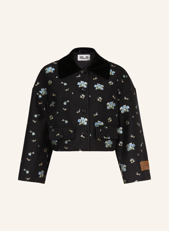 BAUM UND PFERDGARTEN Žakárová bunda BEBETH ČERNÁ / ZELENÁ / MODRÁ