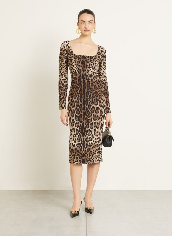 DOLCE & GABBANA Etuikleid BRAUN / HELLBRAUN / DUNKELBRAUN