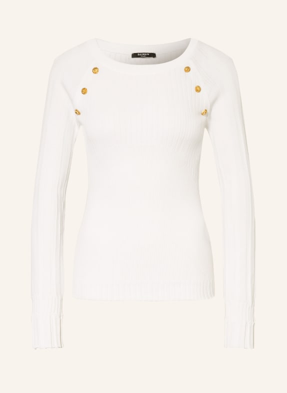 BALMAIN Pullover WEISS