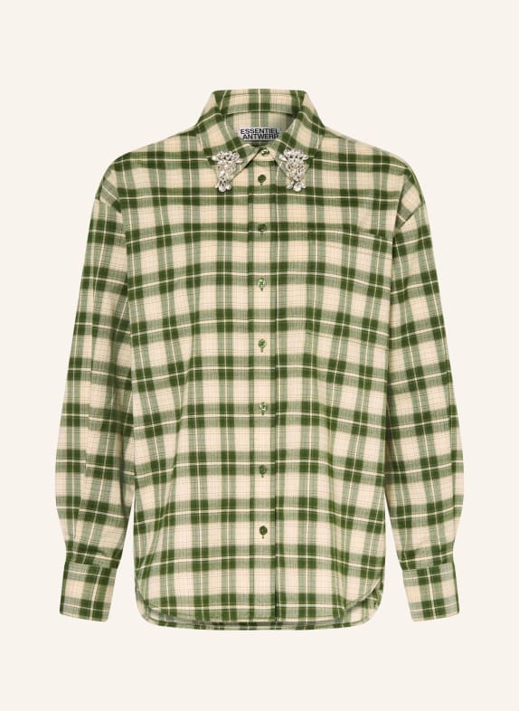 ESSENTIEL ANTWERP Košile JUICES s ozdobnými kamínky ZELENÁ / BÉŽOVÁ