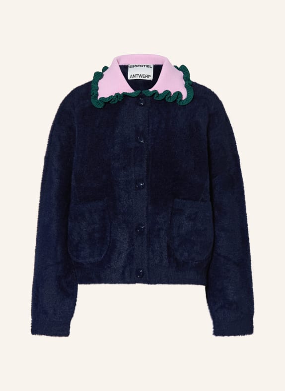 ESSENTIEL ANTWERP svetr TMAVĚ MODRÁ / RŮŽOVÁ / TMAVĚ ZELENÁ