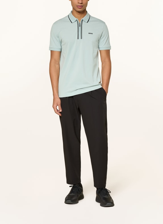 BOSS Jersey poloshirt PHILIX LICHTGROEN / ZWART