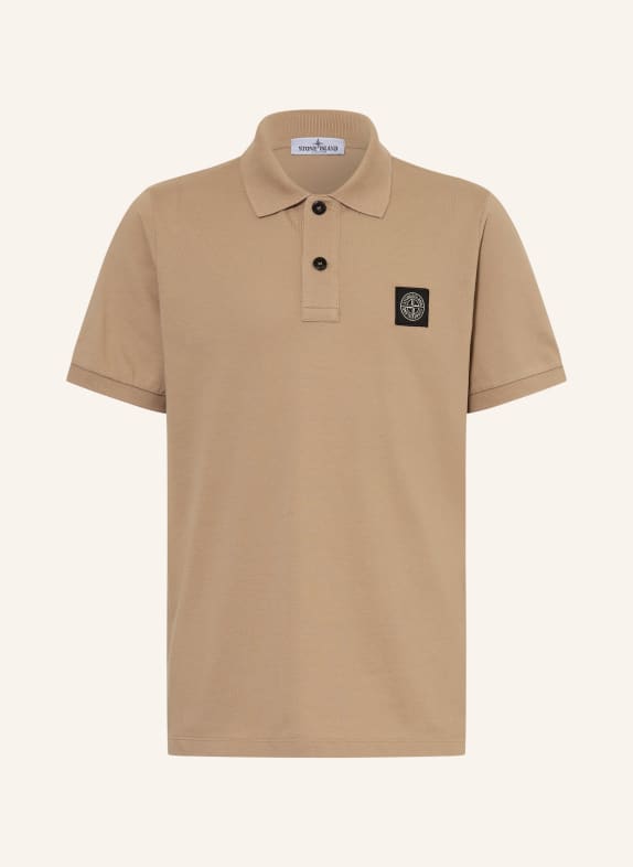 STONE ISLAND JUNIOR Piqué-Poloshirt HELLBRAUN