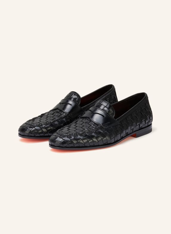 Santoni Penny-Loafer DOOR DAMA SCHWARZ