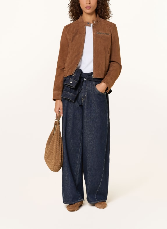 darling harbour Lederjacke HAZELNUT