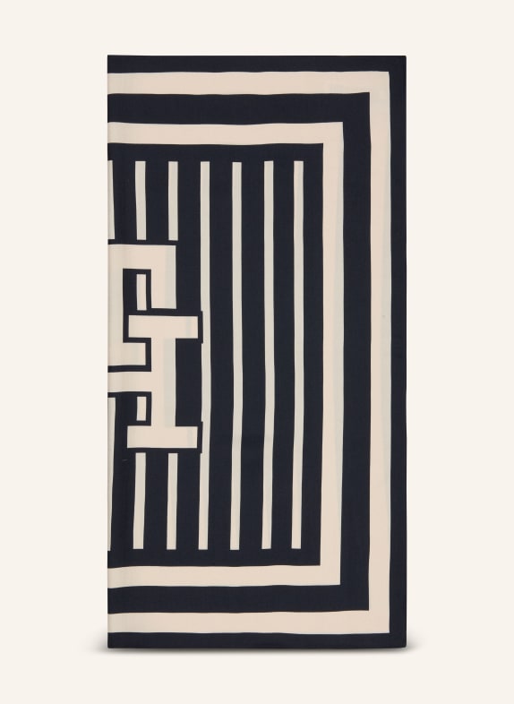 TOMMY HILFIGER Seidentuch DUNKELBLAU / ECRU