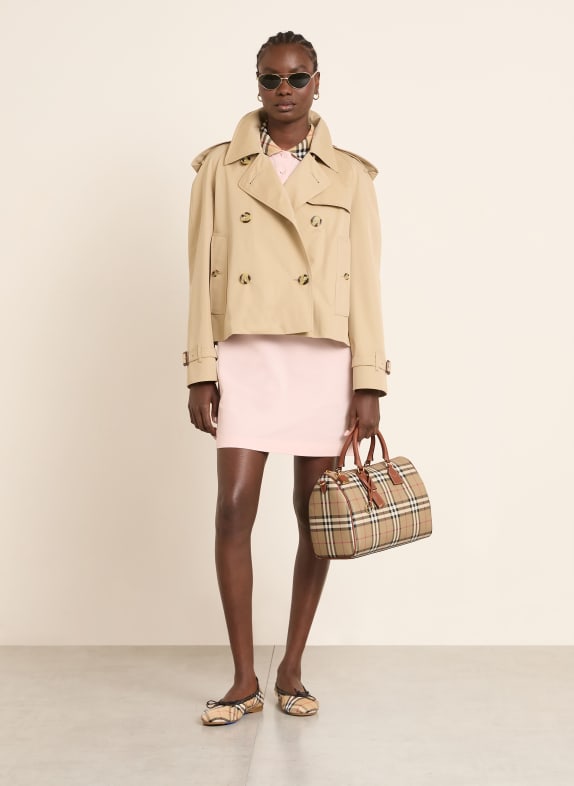 BURBERRY Handtas BOWLING BEIGE / ROOD / ZWART