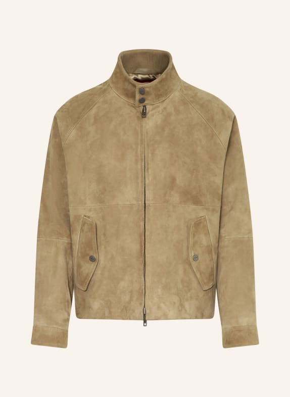 HUGO Lederjacke LORIDGE BEIGE