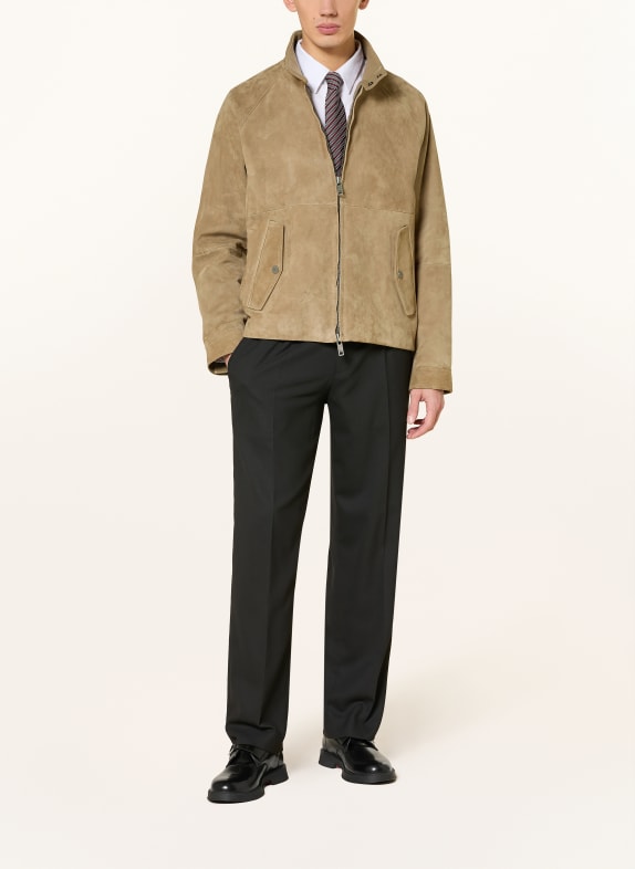 HUGO Læderjakke LORIDGE BEIGE