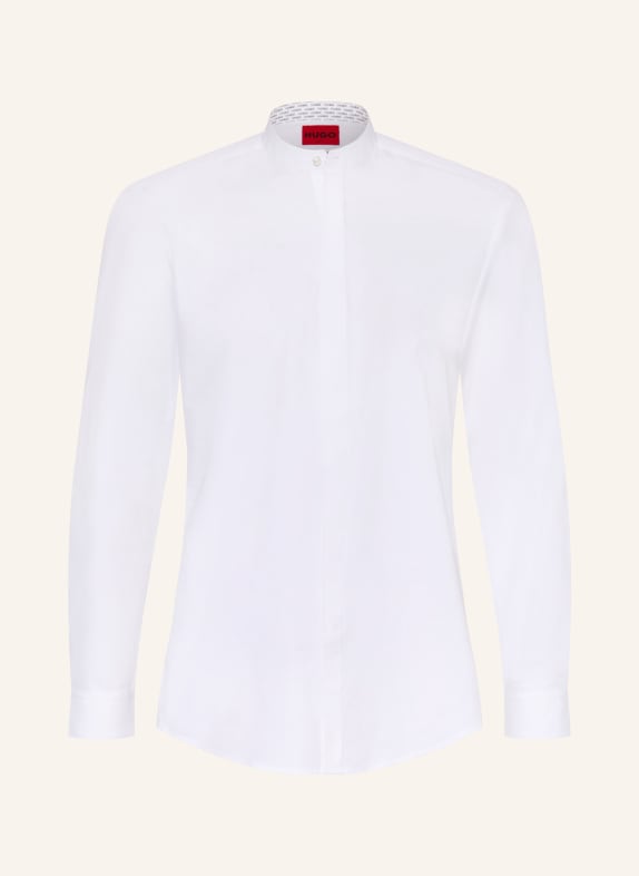 HUGO KALEB slim fit shirt with stand-up collar WHITE