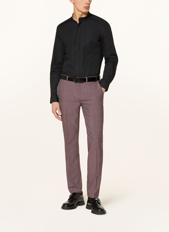 HUGO Overhemd KALEB Slim Fit met opstaande kraag ZWART