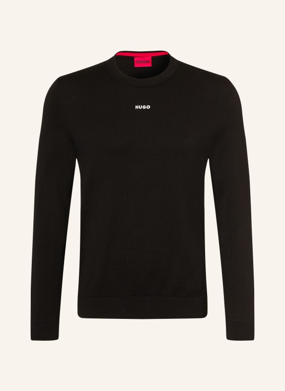 HUGO Pullover SAN CASSIUS SCHWARZ / WEISS