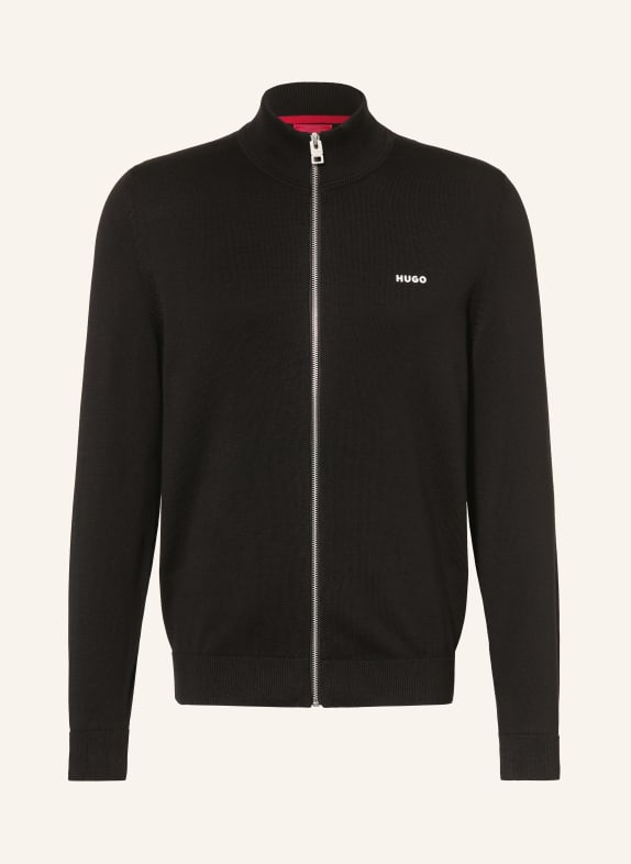 HUGO Strickjacke SAN JACOMO SCHWARZ / WEISS