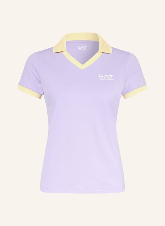 EA7 EMPORIO ARMANI TENNIS PRO functional polo shirt LIGHT PURPLE / YELLOW / WHITE