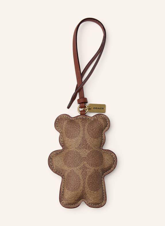 COACH BEAR PUFFY bag charm CAMEL / BROWN