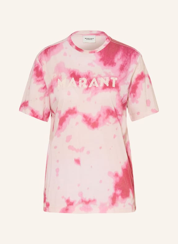 MARANT ÉTOILE Jerseyové polo tričko ISALYNE FUCHSIOVÁ / KRÉMOVÁ