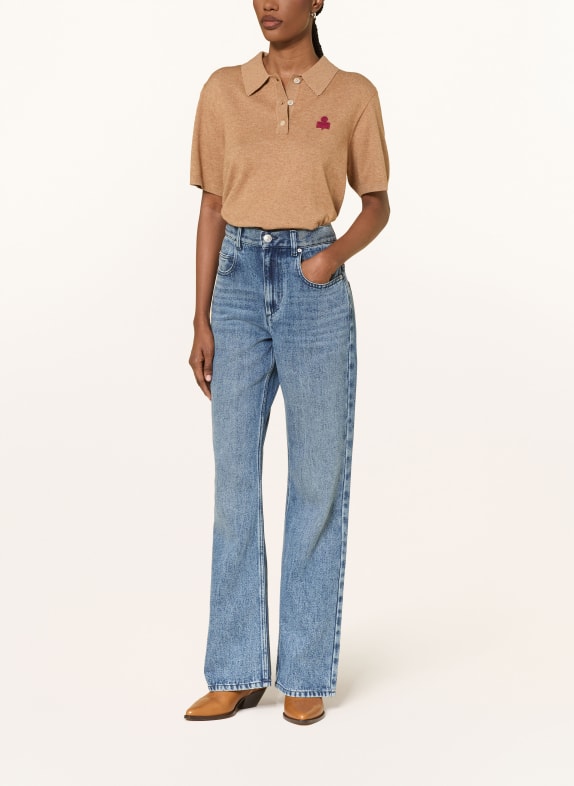 MARANT ÉTOILE Gebreid poloshirt ALTHEA COGNAC